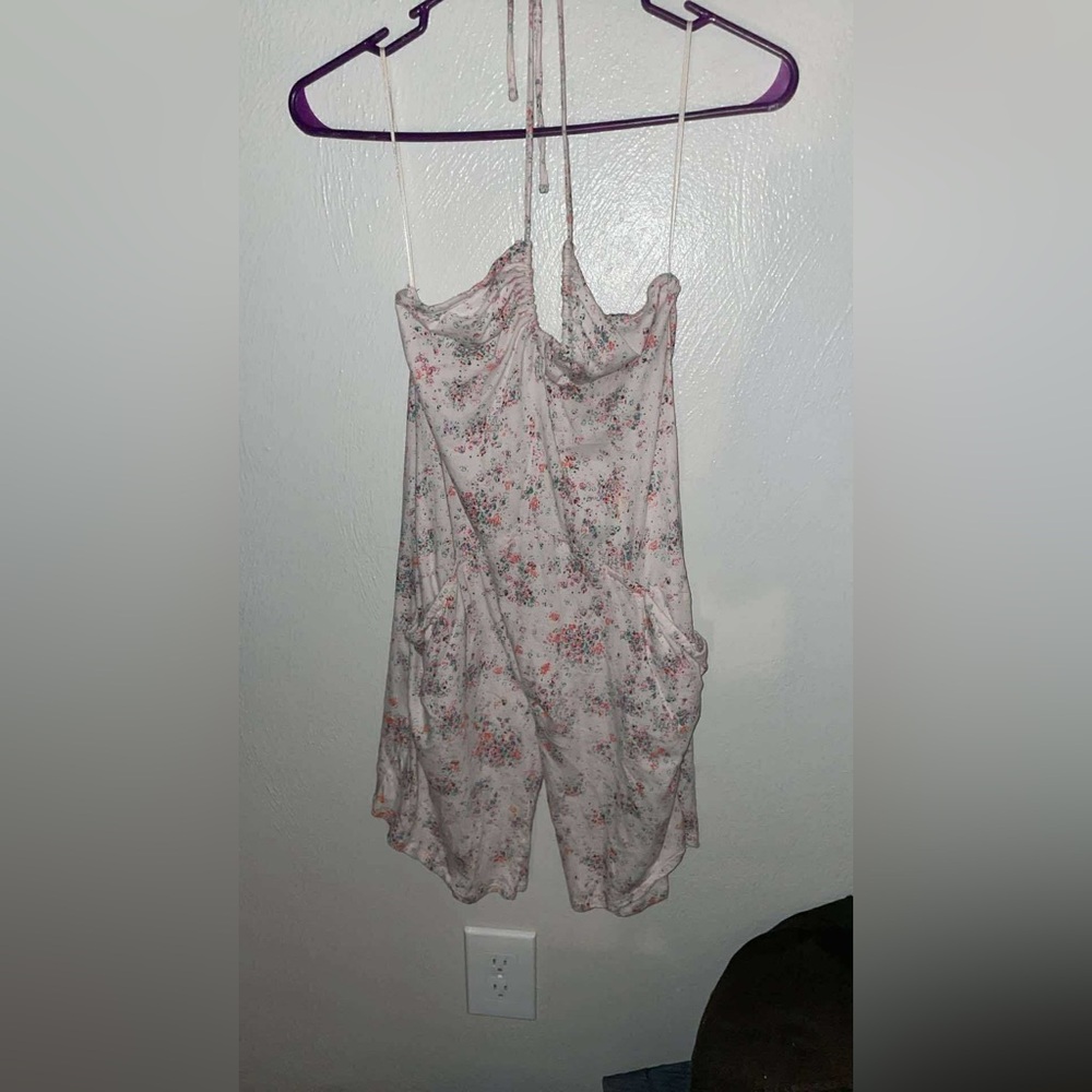 Pinky Floral Jumpsuit in Pink and Gray